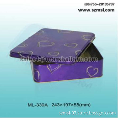 chocolate tin box, candy box, metal box
